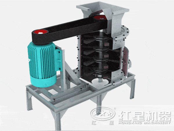 新型復(fù)合式破碎機(jī)工作原理圖 新型復(fù)合式破碎機(jī)工作原理圖