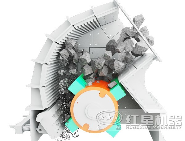 重錘式破碎機(jī)破碎物料示意圖 重錘式破碎機(jī)破碎物料示意圖