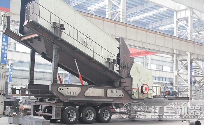 紅星鵝卵石打石機(jī)破碎、篩分一體化作業(yè)
