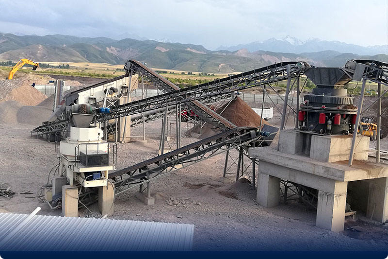 石頭破碎現(xiàn)場，處理高硬度物料