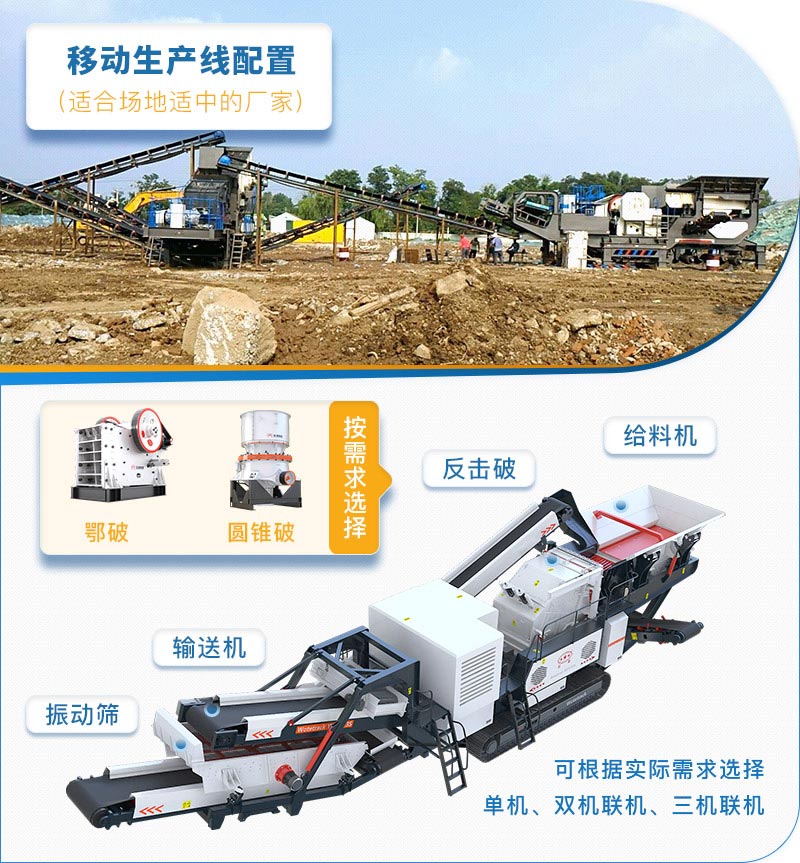 移動(dòng)式的石料破碎機(jī)生產(chǎn)線可適合多種場(chǎng)地 移動(dòng)式的石料破碎機(jī)生產(chǎn)線可適合多種場(chǎng)地