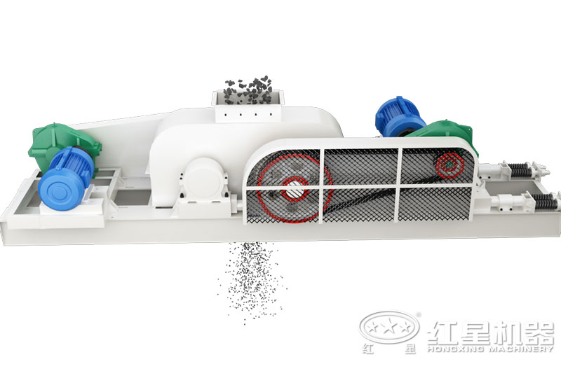 對輥式制砂機(jī)工作原理圖 對輥式制砂機(jī)工作原理圖